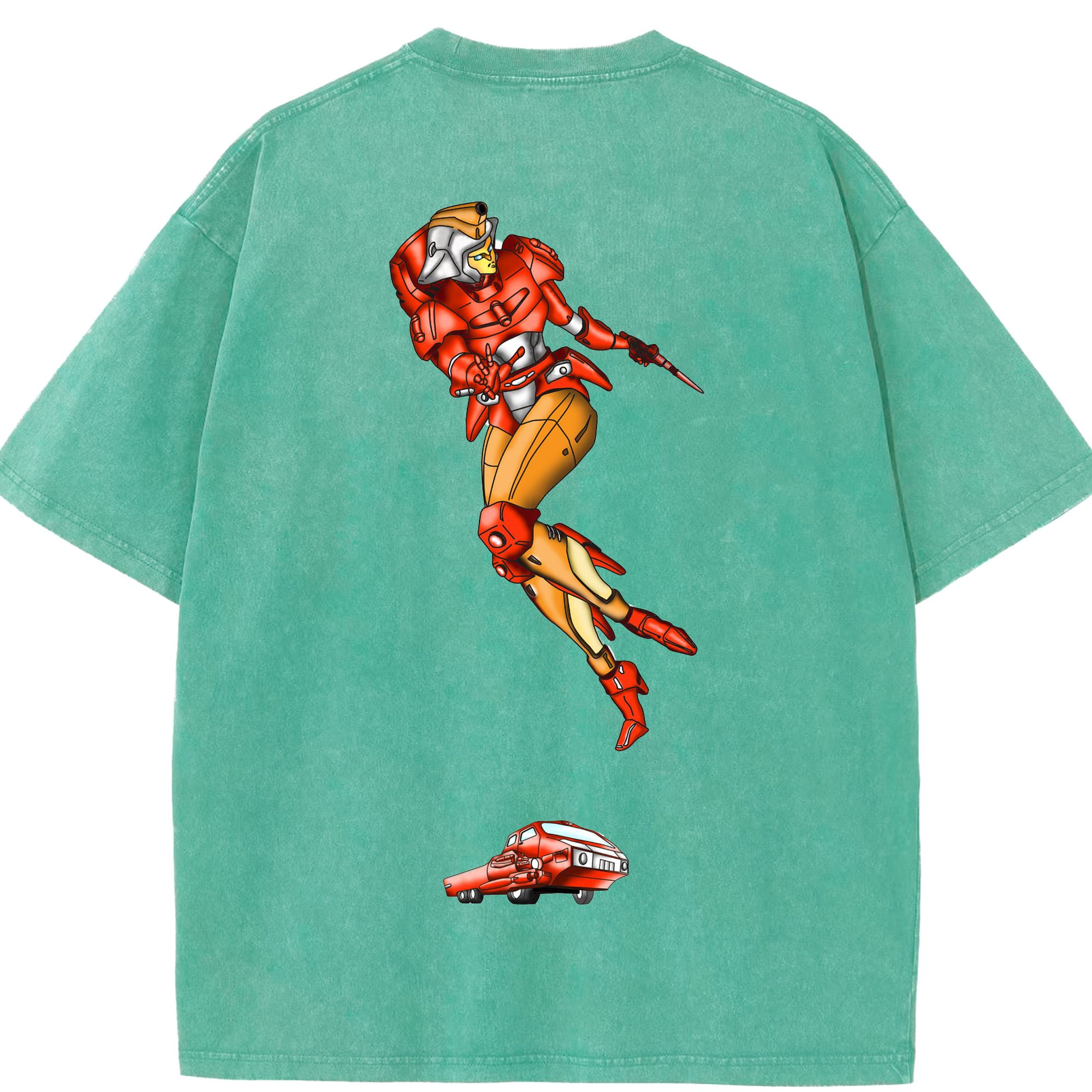 （画像用）  綿100% ヴィンテージ風 半袖Tシャツ（背面プリント）